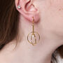 Double Circle Hoop Earring With Pearl, thumbnail 1 of 4