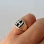Personalised Initial Cushion Silver Signet Ring, thumbnail 4 of 4