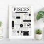 Personalised Pisces Horoscope Star Sign Poster, thumbnail 4 of 9