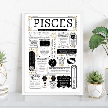 Personalised Pisces Horoscope Star Sign Poster, 4 of 9