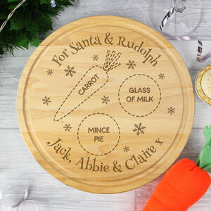 Personalised Christmas Eve Board Father Xmas Please Stop Here Wood Treat Plate