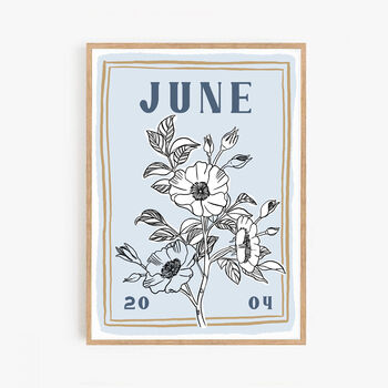 Personalised Continuous Line Birth Flower Print, 3 of 5