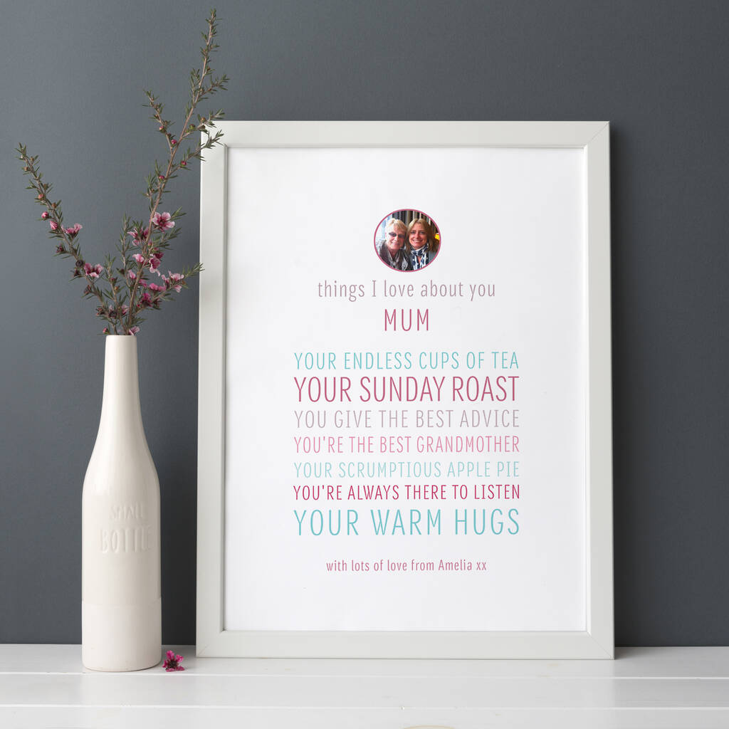 Personalised 'Things I Love About Mum Or Nanny' Print, 1 of 2