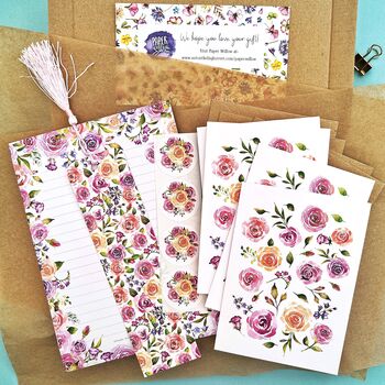 Pink Roses Stationery Gift Set, 5 of 6