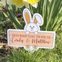 Personalised Easter Bunny Please Stop Here Acrylic Sign, thumbnail 1 of 2