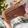 Mens Personalised Leather Wash Bag, thumbnail 2 of 5