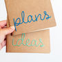 Plans And Ideas Embroidered Notebooks Set Of Two, thumbnail 3 of 5