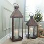 Tall Antique Copper Candle Lantern Two Sizes, thumbnail 1 of 12