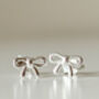 Sterling Silver Bow Stud Earrings, thumbnail 3 of 6