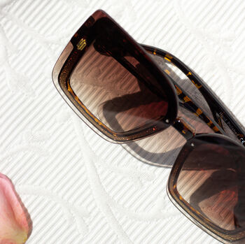 Front Lens Glitter Butterfly Sunglasses In Tortoise Shell, 2 of 4