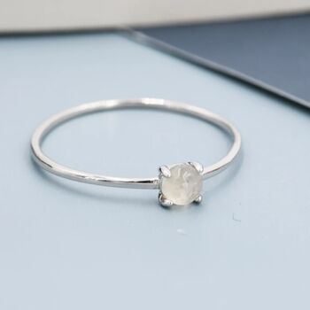 Milky Moonstone Ring In Sterling Silver, 6 of 11