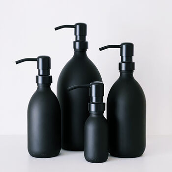 Matt Black Glass Bottle With Black Metal Pump, 2 of 9