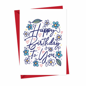 Floral Happy Birthday To You Card, 2 of 3