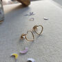 14k Gold Filled Love Heart Ear Stud Earrings, thumbnail 4 of 8