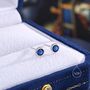 Sterling Silver Sapphire Blue Cz Bezel Stud Earrings, thumbnail 2 of 12