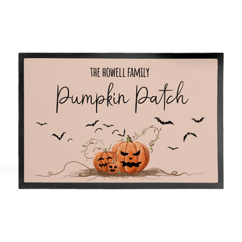 Personalised Halloween Pumpkin Patch Indoor Doormat, 3 of 4