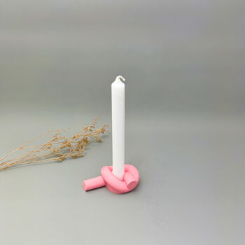 Knot Dinner Candle Holder And Pink Candlestick Holder, 9 of 11