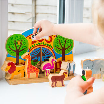 Children's Wooden Toy Zoo Play Set, 2 of 3