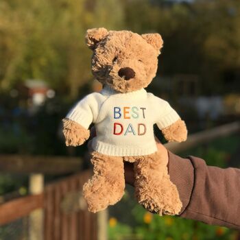 Father's Day Jellycat Bumbly Teddy 'Best Dad' Jumper, 2 of 3