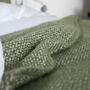 Extra Large Olive Green And Cream Woven Wool Throw, thumbnail 6 of 6