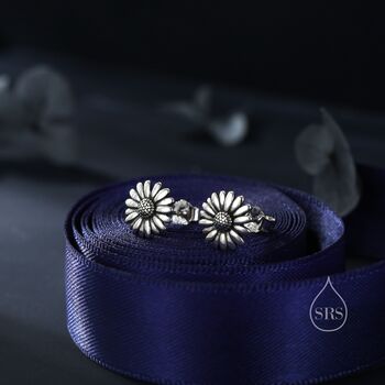 Sterling Silver Daisy Flower Stud Earrings, 5 of 12