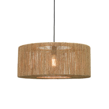 Hessian Drum Pendant Shade | Natural Jute Ceiling Light, 2 of 4