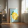 Lemon Print, Lemon Art Poster, Home Decor, Retro Prints, thumbnail 3 of 5