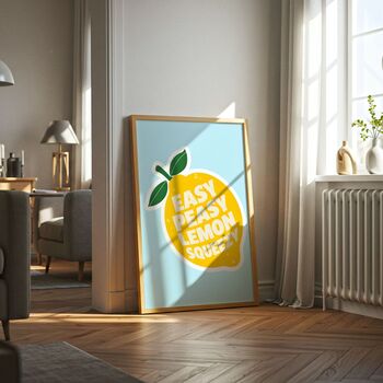 Lemon Print, Lemon Art Poster, Home Decor, Retro Prints, 3 of 5