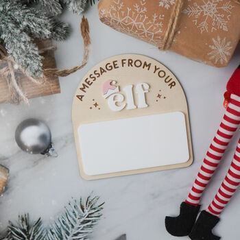 Reusable Elf Message Board Sign With Whiteboard Pen, 4 of 9