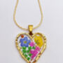 Dried Flowers Heart Pendant Necklace Small Hand Made, thumbnail 6 of 9