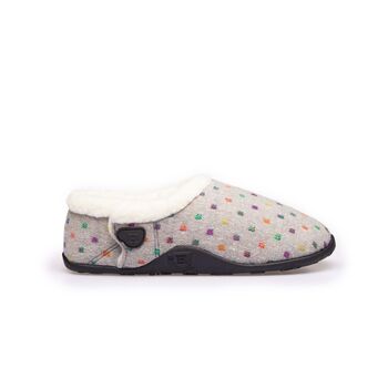 Olivia Grey Spotty Women's Slippers Indoor/Garden Shoes, 4 of 6
