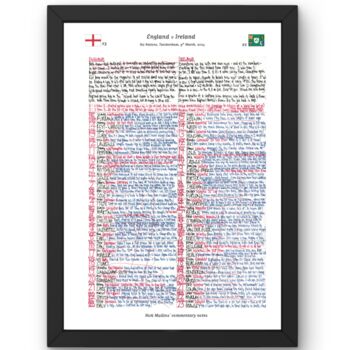 England V Ireland, Six Nations 2024. Commentary Sheets, 2 of 4