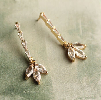 Crystal Petal Bridal Flower Earrings, 3 of 8