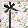 Three Sheets Of Dinosaur 5th Birthday Wrapping Paper, thumbnail 1 of 2