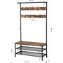 Hall Tree Coat Rack With Bench And Shoe Storage And Hooks, thumbnail 7 of 7