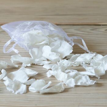 Mini Biodegradable White Rose Petal Confetti Bags, 2 of 3