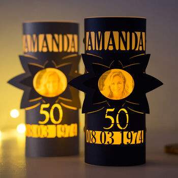 Personalised Birthday Photo Lantern Gift 90th, 12 of 12