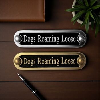 Dog's Roaming Loose Metal Door Sign Modern, 6 of 6
