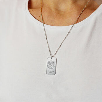 Way Finder Rune Dog Tag Recycled Silver Necklace, 5 of 12