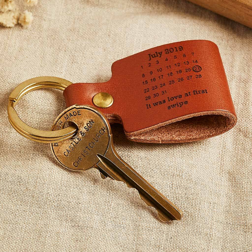 Personalised Leather 'day You Became My…' Keyring By Create Gift Love ...
