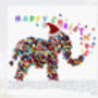 Elephant Birthday Card With Butterfly Message From Trunk, thumbnail 2 of 9