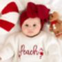 Christmas Personalised Embroidered Candy Cane Knitted Jumper, thumbnail 3 of 10