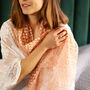 Embroidered Lace Skinny Cotton Blend Scarf, thumbnail 1 of 12