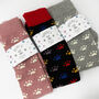 Paw Print Dog Walking Welly Socks With Personalised Label, thumbnail 2 of 7