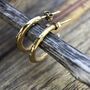 18ct Fair Mined Gold Plated Silver Textured Hoops, thumbnail 1 of 4