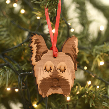 Yorkshire Terrier Dog Wooden Christmas Decoration, 4 of 4