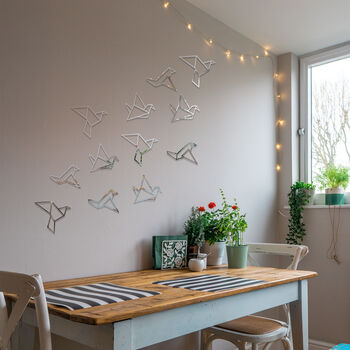 083 Flock Of Birds Origami Design Acrylic Wall Art, 6 of 9
