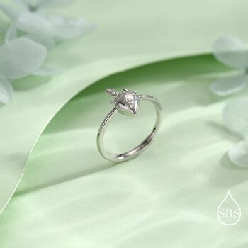 Sterling Silver Anatomical Heart Ring, 2 of 12