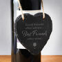 Heart Slate Coaster 'Best Friends Offer Wine', thumbnail 1 of 2