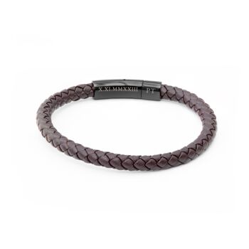 Personalised Men's Woven Brown Leather Bracelet, 8 of 9